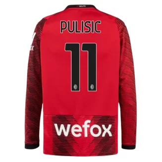 AC Milan Christian Pulisic #11 Thuisshirt 2023-2024 Voetbalshirts Lange Mouwen