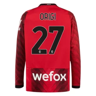 AC Milan Divock Origi #27 Thuisshirt 2023-2024 Voetbalshirts Lange Mouwen