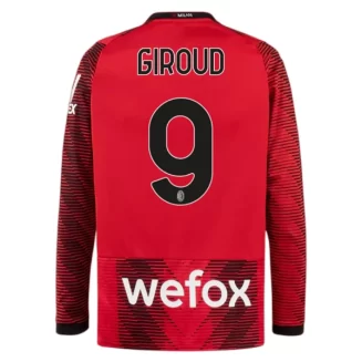 AC Milan Olivier Giroud #9 Thuisshirt 2023-2024 Voetbalshirts Lange Mouwen