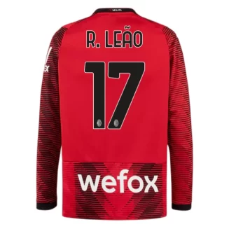 AC Milan Rafael Leão #17 Thuisshirt 2023-2024 Voetbalshirts Lange Mouwen
