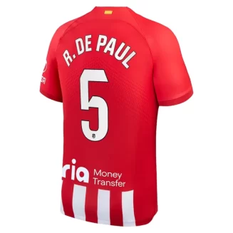 Atlético Madrid Rodrigo de Paul #5 Thuisshirt 2023-2024 Voetbalshirts Korte Mouw