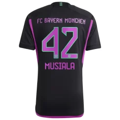 FC Bayern München Jamal Musiala #42 Uitshirt 2023-2024 Voetbalshirts Korte Mouw