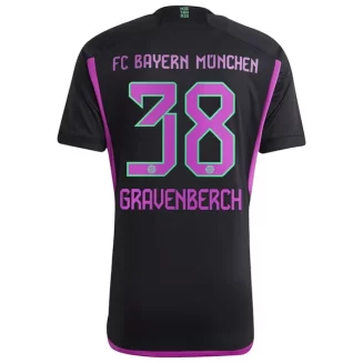 FC Bayern München Ryan Gravenberch #38 Uitshirt 2023-2024 Voetbalshirts Korte Mouw