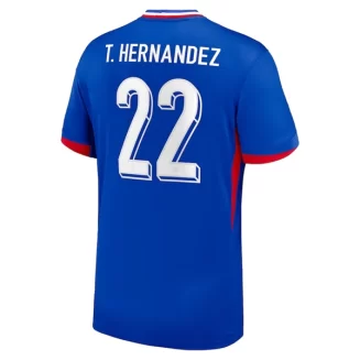 Frankrijk Theo Hernandez #22 Thuisshirt EK 2024 Voetbalshirts Korte Mouw