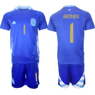 Goedkope Argentinië Franco Armani #1 Uitshirt Copa América 2024 Voetbalshirts 2024/25 Korte Mouw (+ Korte broeken) Kopen