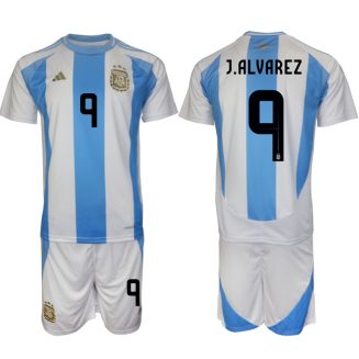 Goedkope Argentinië Julian Alvarez #9 Thuisshirt Copa América 2024 Voetbalshirts 2024/25 Korte Mouw (+ Korte broeken) Kopen