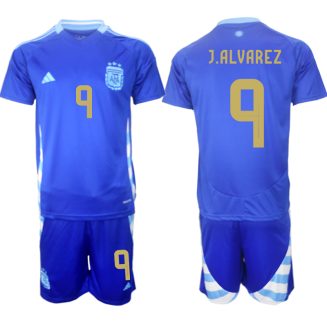 Goedkope Argentinië Julian Alvarez #9 Uitshirt Copa América 2024 Voetbalshirts 2024/25 Korte Mouw (+ Korte broeken) Kopen