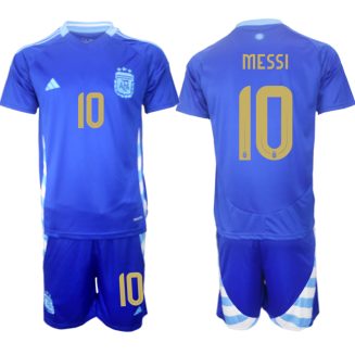 Goedkope Argentinië Lionel Messi #10 Uitshirt Copa América 2024 Voetbalshirts 2024/25 Korte Mouw (+ Korte broeken) Kopen