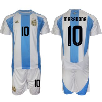 Goedkope Argentinië Maradona #10 Thuisshirt Copa América 2024 Voetbalshirts 2024/25 Korte Mouw (+ Korte broeken) Kopen