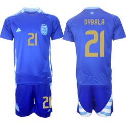 Goedkope Argentinië Paulo Dybala #21 Uitshirt Copa América 2024 Voetbalshirts 2024/25 Korte Mouw (+ Korte broeken) Kopen