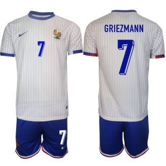 Goedkope Frankrijk Antoine Griezmann #7 Uitshirt EK 2024 Voetbalshirts 2024/25 Korte Mouw (+ Korte broeken) Kopen