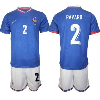 Goedkope Frankrijk Benjamin Pavard #2 Thuisshirt EK 2024 Voetbalshirts 2024/25 Korte Mouw (+ Korte broeken) Kopen