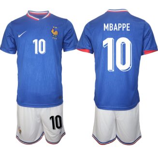 Goedkope Frankrijk Kylian Mbappe #10 Thuisshirt EK 2024 Voetbalshirts 2024/25 Korte Mouw (+ Korte broeken) Kopen
