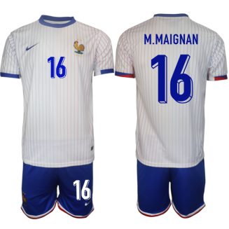 Goedkope Frankrijk Mike Maignan #16 Uitshirt EK 2024 Voetbalshirts 2024/25 Korte Mouw (+ Korte broeken) Kopen