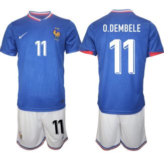 Goedkope Frankrijk Ousmane Dembele #11 Thuisshirt EK 2024 Voetbalshirts 2024/25 Korte Mouw (+ Korte broeken) Kopen