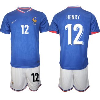 Goedkope Frankrijk Thierry Henry #12 Thuisshirt EK 2024 Voetbalshirts 2024/25 Korte Mouw (+ Korte broeken) Kopen