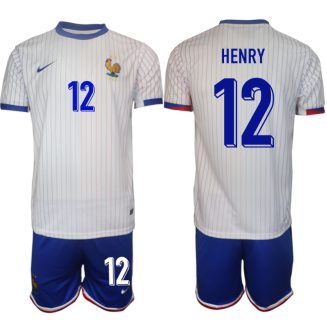 Goedkope Frankrijk Thierry Henry #12 Uitshirt EK 2024 Voetbalshirts 2024/25 Korte Mouw (+ Korte broeken) Kopen