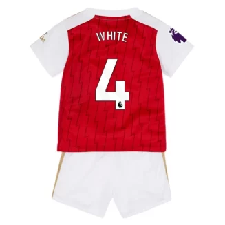 Kids Arsenal Ben White #4 Thuisshirt 2023-2024 Voetbalshirts Korte Mouw (+ Korte broeken)