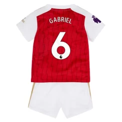 Kids Arsenal Gabriel Magalhaes #6 Thuisshirt 2023-2024 Voetbalshirts Korte Mouw (+ Korte broeken)