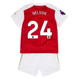 Kids Arsenal Reiss Nelson #24 Thuisshirt 2023-2024 Voetbalshirts Korte Mouw (+ Korte broeken)