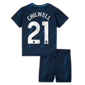 Kids Chelsea Ben Chilwell #21 Uitshirt 2023-2024 Voetbalshirts Korte Mouw (+ Korte broeken)