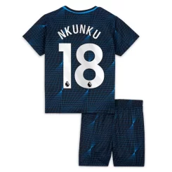 Kids Chelsea Christopher Nkunku #18 Uitshirt 2023-2024 Voetbalshirts Korte Mouw (+ Korte broeken)