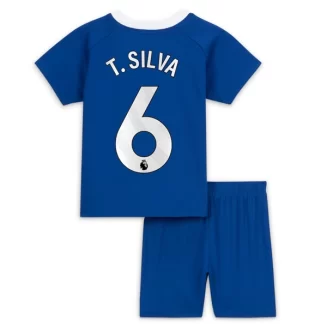 Kids Chelsea Thiago Silva #6 Thuisshirt 2023-2024 Voetbalshirts Korte Mouw (+ Korte broeken)