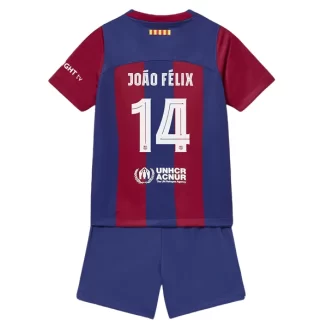 Kids FC Barcelona Joao Felix #14 Thuisshirt Voetbalshirts Korte Mouw (+ Korte broeken)