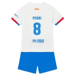 Kids FC Barcelona Pedri #8 Uitshirt Voetbalshirts Korte Mouw (+ Korte broeken)