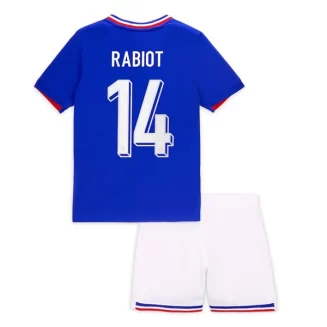 Kids Frankrijk Adrien Rabiot #14 Thuisshirt EK 2024 Voetbalshirts Korte Mouw (+ Korte broeken)