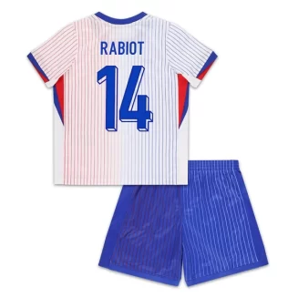 Kids Frankrijk Adrien Rabiot #14 Uitshirt EK 2024 Voetbalshirts Korte Mouw (+ Korte broeken)