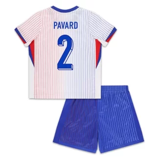 Kids Frankrijk Benjamin Pavard #2 Uitshirt EK 2024 Voetbalshirts Korte Mouw (+ Korte broeken)