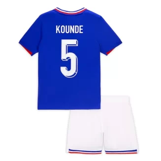 Kids Frankrijk Jules Kounde #5 Thuisshirt EK 2024 Voetbalshirts Korte Mouw (+ Korte broeken)