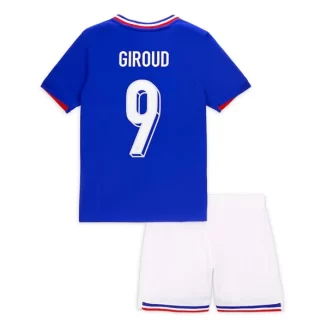 Kids Frankrijk Olivier Giroud #9 Thuisshirt EK 2024 Voetbalshirts Korte Mouw (+ Korte broeken)