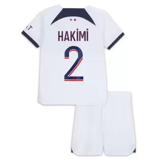 Kids Paris Saint Germain PSG Achraf Hakimi #2 Uitshirt 2023-2024 Voetbalshirts Korte Mouw (+ Korte broeken)