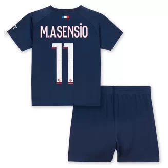 Kids Paris Saint Germain PSG Marco Asensio #11 Thuisshirt 2023-2024 Voetbalshirts Korte Mouw (+ Korte broeken)