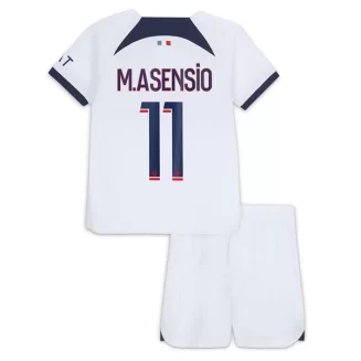 Kids Paris Saint Germain PSG Marco Asensio #11 Uitshirt 2023-2024 Voetbalshirts Korte Mouw (+ Korte broeken)