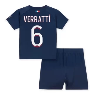 Kids Paris Saint Germain PSG Marco Verratti #6 Thuisshirt 2023-2024 Voetbalshirts Korte Mouw (+ Korte broeken)