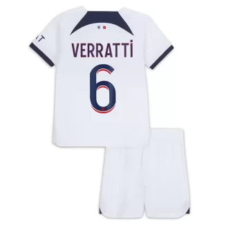 Kids Paris Saint Germain PSG Marco Verratti #6 Uitshirt 2023-2024 Voetbalshirts Korte Mouw (+ Korte broeken)