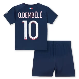 Kids Paris Saint Germain PSG Ousmane Dembele #10 Thuisshirt 2023-2024 Voetbalshirts Korte Mouw (+ Korte broeken)