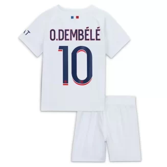 Kids Paris Saint Germain PSG Ousmane Dembele #10 Uitshirt 2023-2024 Voetbalshirts Korte Mouw (+ Korte broeken)