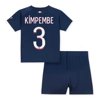 Kids Paris Saint Germain PSG Presnel Kimpembe #3 Thuisshirt 2023-2024 Voetbalshirts Korte Mouw (+ Korte broeken)