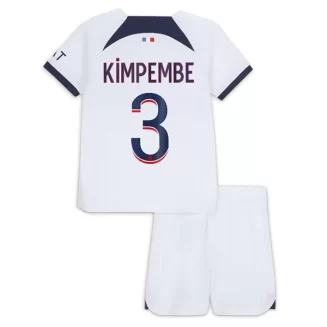 Kids Paris Saint Germain PSG Presnel Kimpembe #3 Uitshirt 2023-2024 Voetbalshirts Korte Mouw (+ Korte broeken)