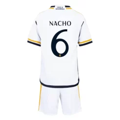 Kids Real Madrid Nacho #6 Thuisshirt 2023-2024 Voetbalshirts Korte Mouw (+ Korte broeken)