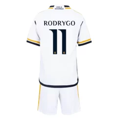 Kids Real Madrid Rodrygo #11 Thuisshirt 2023-2024 Voetbalshirts Korte Mouw (+ Korte broeken)