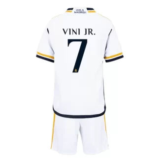 Kids Real Madrid Vinicius Junior #7 Thuisshirt 2023-2024 Voetbalshirts Korte Mouw (+ Korte broeken)