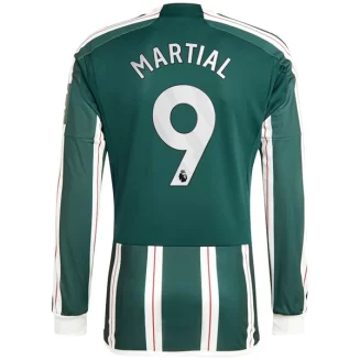 Manchester United Anthony Martial #9 Uitshirt 2023-2024 Voetbalshirts Lange Mouwen