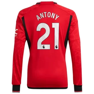 Manchester United Antony #21 Thuisshirt 2023-2024 Voetbalshirts Lange Mouwen