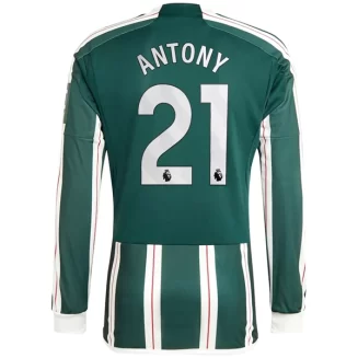 Manchester United Antony #21 Uitshirt 2023-2024 Voetbalshirts Lange Mouwen