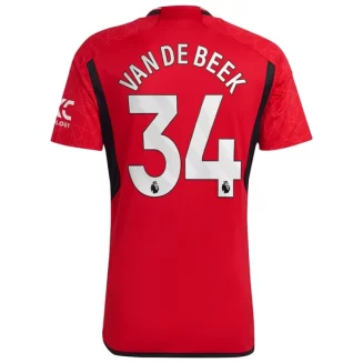 Manchester United Donny van de Beek #34 Thuisshirt 2023-2024 Voetbalshirts Korte Mouw